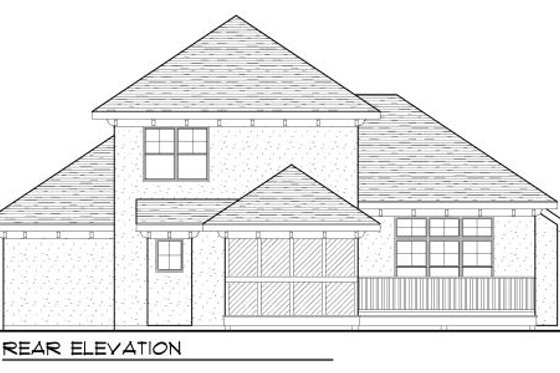 Exterior - Rear Elevation for Bungalow House Plan #70-973 - 3 bed, 2.5 bath