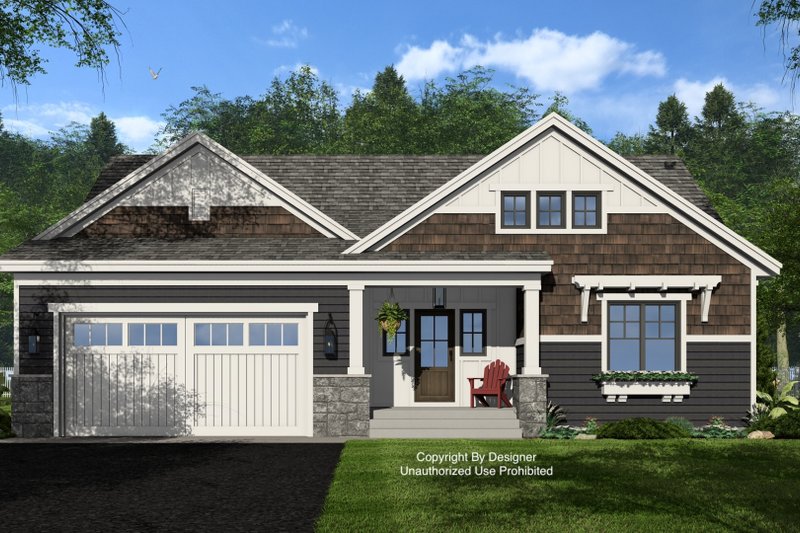 House Blueprint - Bungalow Exterior - Front Elevation Plan #51-1393