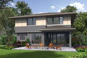 Exterior - Rear Elevation for Contemporary House Plan #48-705 - 4 bed, 2.5 bath