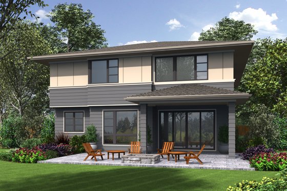 Exterior - Rear Elevation for Contemporary House Plan #48-705 - 4 bed, 2.5 bath