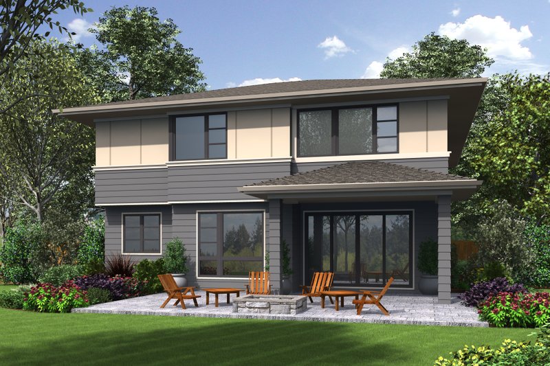 Home Plan - Exterior - Rear Elevation for Contemporary House Plan #48-705 - 4 bed, 2.5 bath