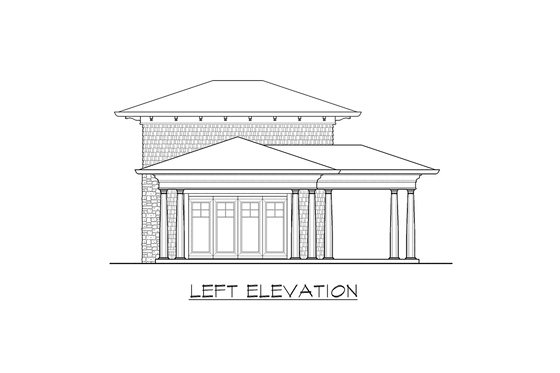 Exterior - Other Elevation 1 for Classical House Plan #132-224, 1 bath