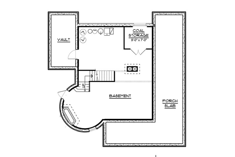 House Design - Floor Plan - Lower Floor for European House Plan #1064-322 - 1 bed, 1 bath