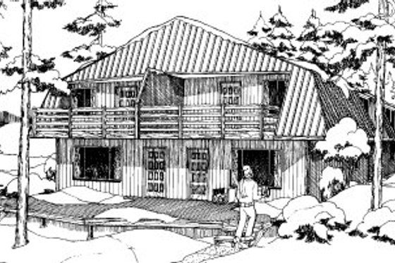 Exterior - Front Elevation for Modern House Plan #303-174 - 4 bed, 3 bath