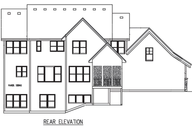 Architectural House Design - Exterior - Rear Elevation for Craftsman House Plan #56-597 - 4 bed, 3.5 bath