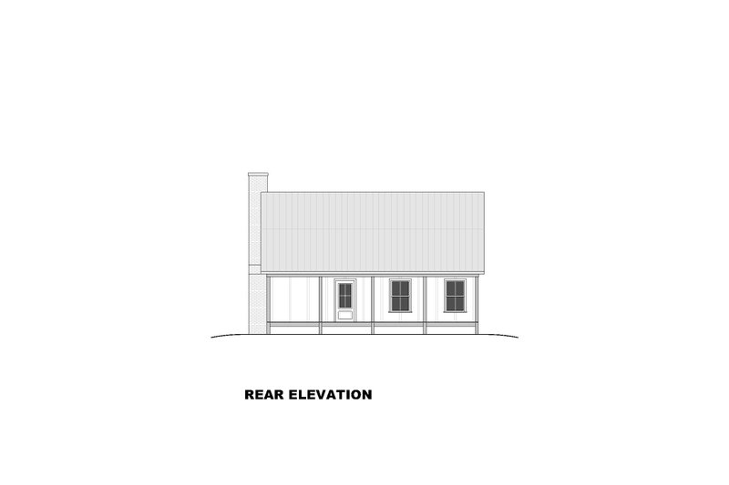House Plan Design - Exterior - Rear Elevation for Farmhouse House Plan #1117-15 - 2 bed, 1 bath
