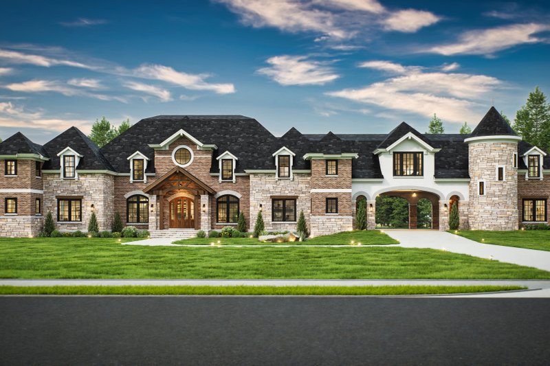 House Plan Design - Exterior - Front Elevation 2 for Mediterranean House Plan #119-414 - 4 bed, 4.5 bath