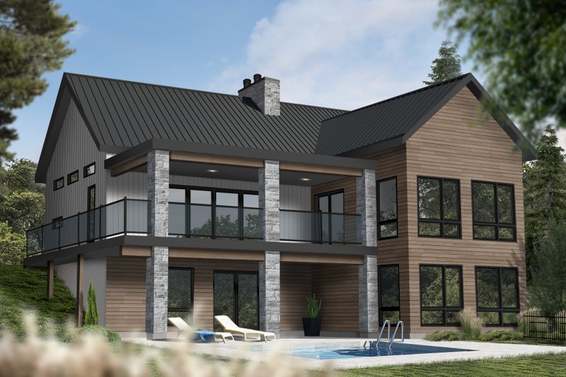 Architectural House Design - Exterior - Rear Elevation 2 for Contemporary House Plan #23-2739 - 3 bed, 2.5 bath