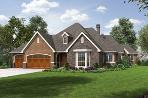 European Exterior - Front Elevation Plan #48-671