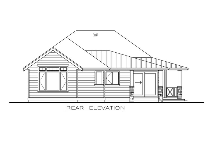 Home Plan - Exterior - Rear Elevation for Farmhouse House Plan #1100-65 - 3 bed, 2 bath