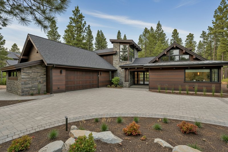 House Blueprint - Exterior - Front Elevation 3 for Contemporary House Plan #892-43 - 4 bed, 4.5 bath