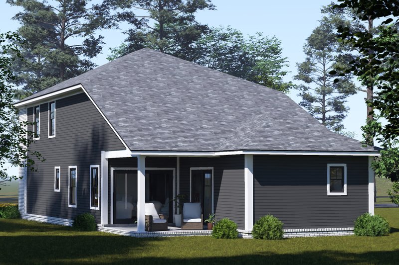 House Blueprint - Exterior - Rear Elevation for Modern House Plan #513-2502 - 5 bed, 3 bath