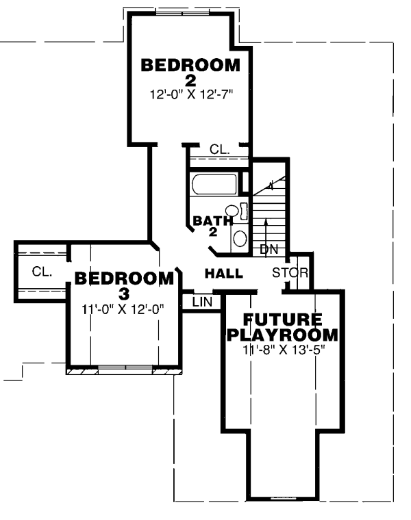 House Plan Design - Traditional Floor Plan - Upper Floor Plan #34-114
