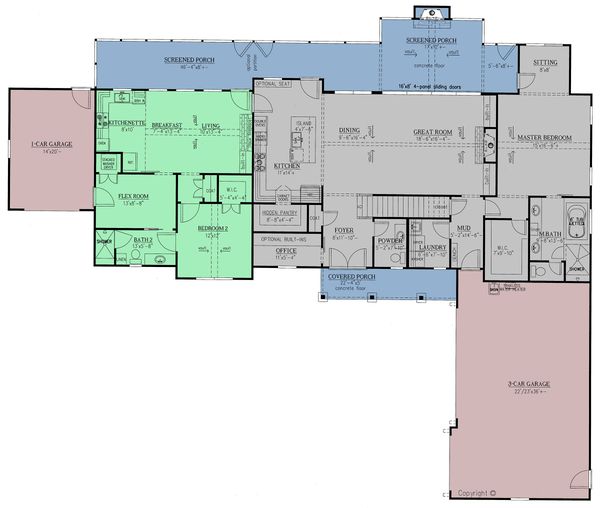 Architectural House Design - Craftsman Floor Plan - Main Floor Plan #437-111