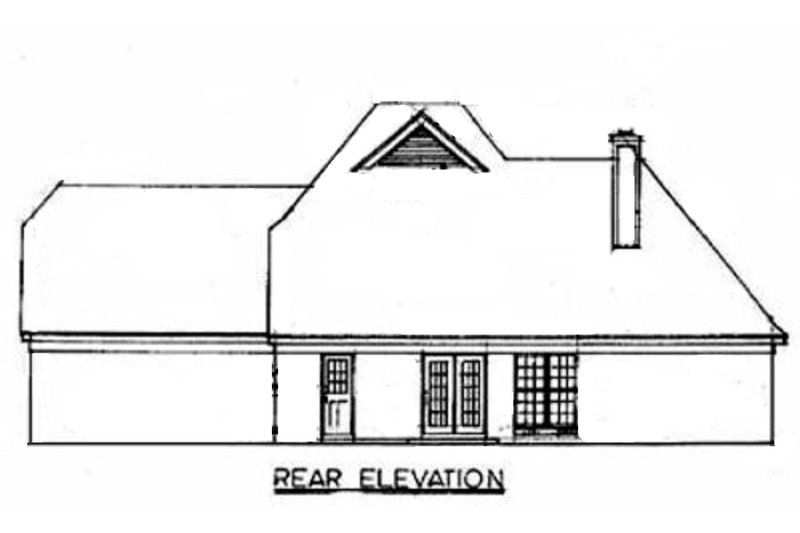 Architectural House Design - Exterior - Rear Elevation for European House Plan #34-109 - 3 bed, 2.5 bath