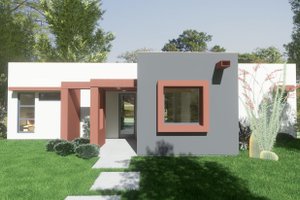 House Design - Exterior - Front Elevation for Contemporary House Plan #1126-9 - 2 bed, 2 bath