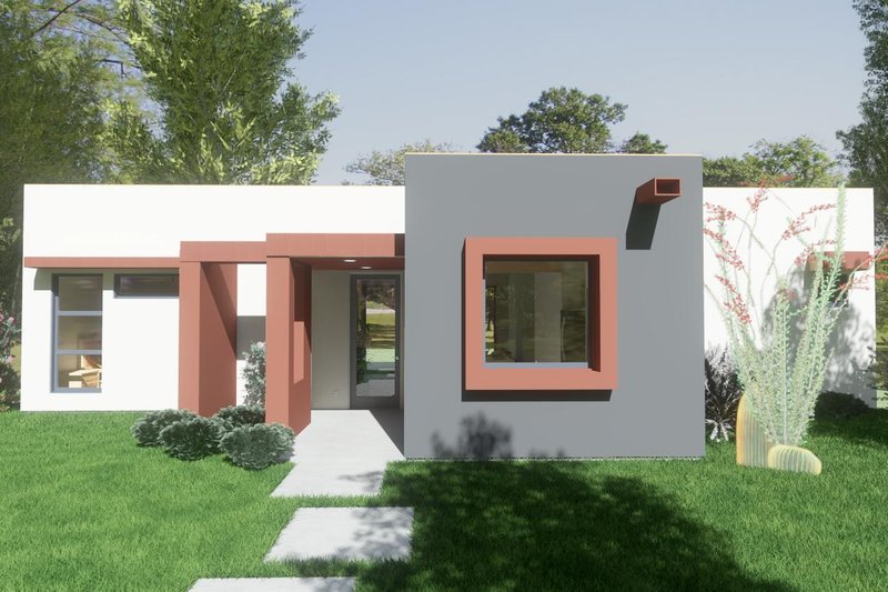 House Design - Exterior - Front Elevation 2 for Contemporary House Plan #1126-9 - 2 bed, 2 bath