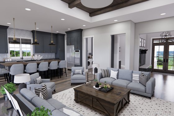 Interior - Family Room for Farmhouse House Plan #51-1231 - 3 bed, 2.5 bath