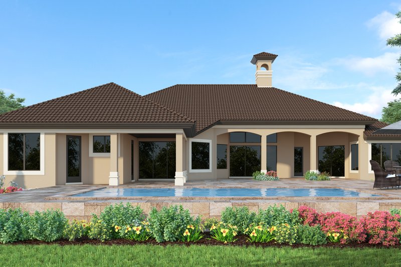 Dream House Plan - Exterior - Rear Elevation for Mediterranean House Plan #930-301 - 4 bed, 3.5 bath