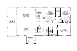 Floor Plan - Main Floor for Barndominium House Plan #1064-374 - 6 bed, 4.5 bath