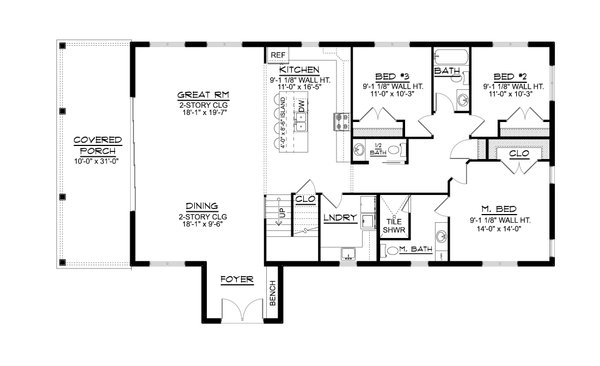 House Blueprint - Barndominium Floor Plan - Main Floor Plan #1064-374