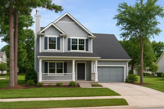 Exterior - Front Elevation 3 for Traditional House Plan #20-2030 - 3 bed, 2.5 bath