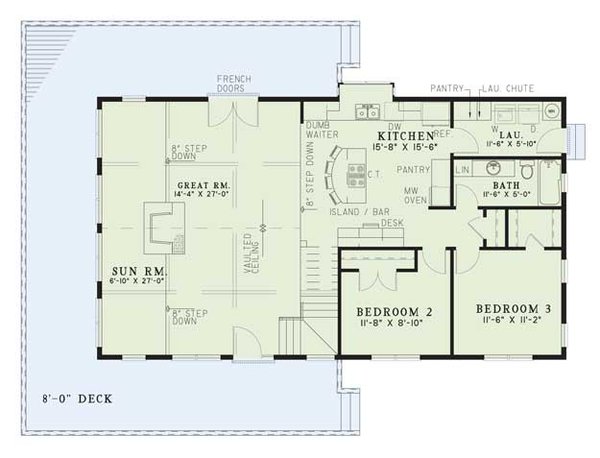 Home Plan - Cabin Floor Plan - Main Floor Plan #17-232