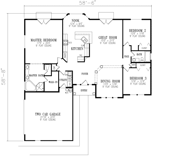 Adobe / Southwestern Floor Plan - Main Floor Plan #1-437