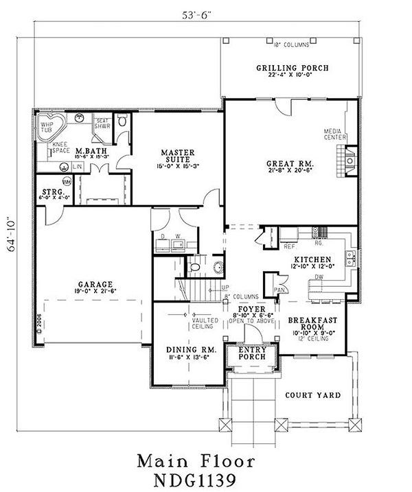 Home Plan - European Floor Plan - Main Floor Plan #17-204
