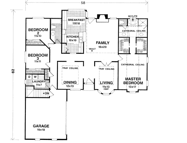 Traditional Floor Plan - Main Floor Plan #56-159