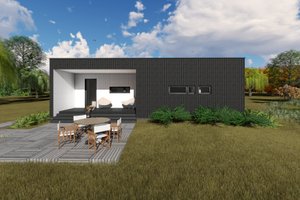 Exterior - Rear Elevation for Modern House Plan #549-7 - 1 bed, 1 bath