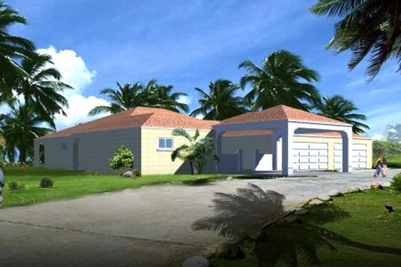 Architectural House Design - Adobe / Southwestern Exterior - Front Elevation Plan #1-1033