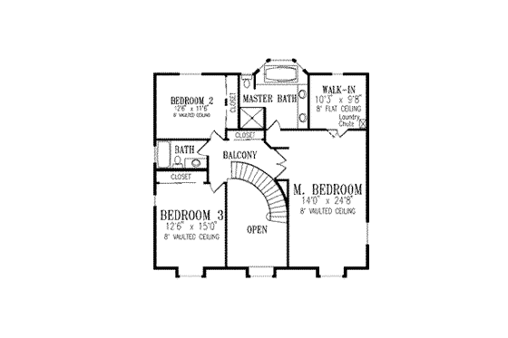 Floor Plan - Upper Floor for Traditional House Plan #1-739 - 4 bed, 3 bath