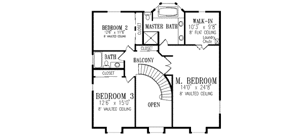 Traditional Floor Plan - Upper Floor Plan #1-739