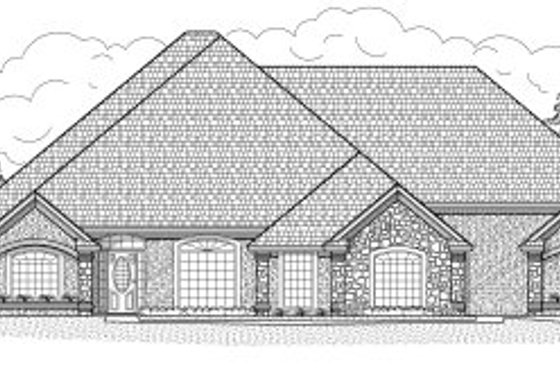 Exterior - Front Elevation for Traditional House Plan #65-457 - 4 bed, 3 bath