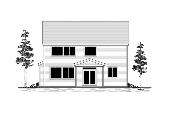 Exterior - Rear Elevation for Craftsman House Plan #53-651 - 6 bed, 2.5 bath