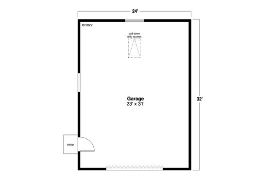 Floor Plan - Main Floor for Farmhouse House Plan #124-1327, 0 bath