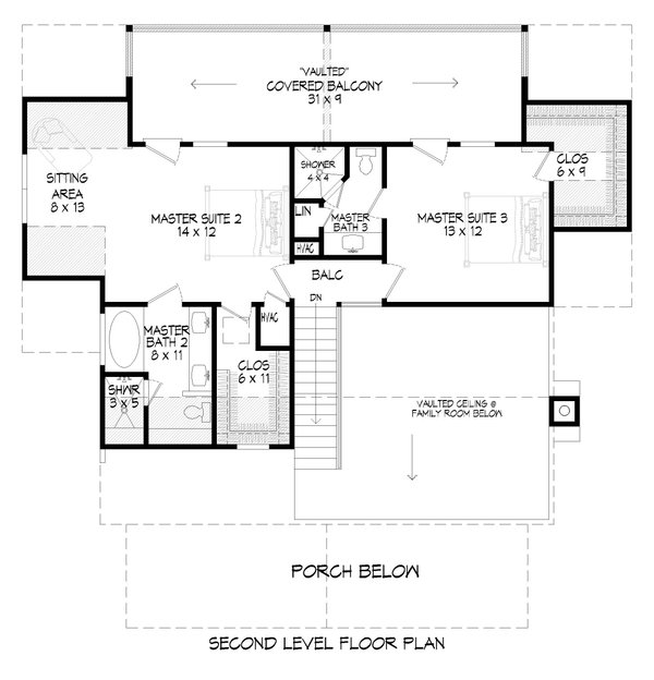 Country Floor Plan - Upper Floor Plan #932-594