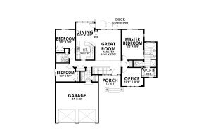 Floor Plan - Main Floor for Craftsman House Plan #112-191 - 4 bed, 2 bath