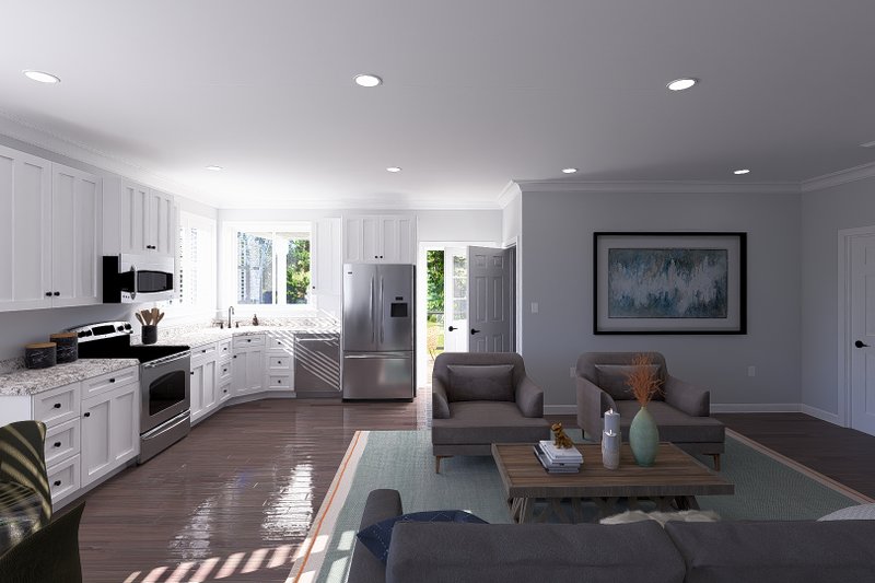 House Design - Interior - Family Room 1 for Craftsman House Plan #1060-372 - 2 bed, 2 bath