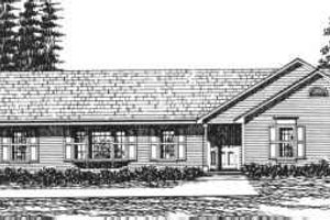 Ranch Exterior - Front Elevation Plan #30-147