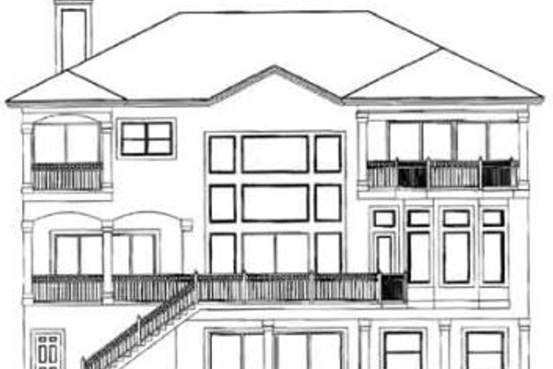 Dream House Plan - Exterior - Rear Elevation for Mediterranean House Plan #27-243 - 3 bed, 3 bath