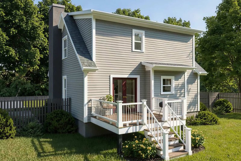 Architectural House Design - Exterior - Rear Elevation for Traditional House Plan #79-156 - 3 bed, 2.5 bath