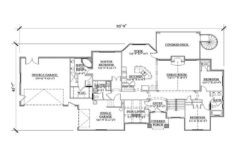 House Design - Floor Plan - Main Floor for European House Plan #5-251 - 5 bed, 3.5 bath