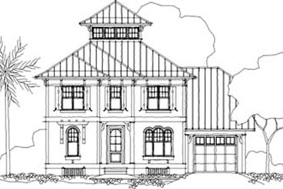 Exterior - Front Elevation House Plan #71-130 - 2 bed, 3 bath