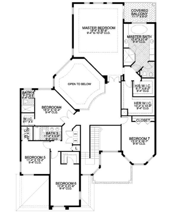Mediterranean Floor Plan - Upper Floor Plan #420-291
