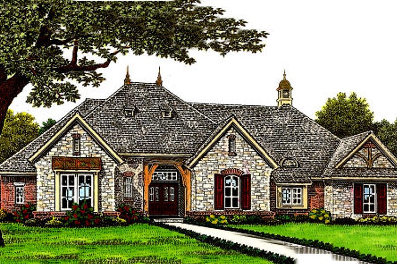 Dream House Plan - European Exterior - Front Elevation Plan #310-673