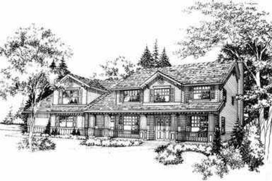 Exterior - Front Elevation for Traditional House Plan #78-206 - 4 bed, 3 bath