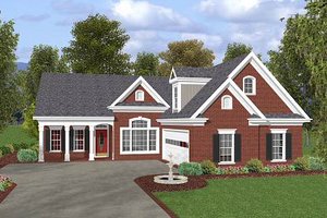 Southern Exterior - Front Elevation Plan #56-549