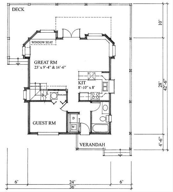 House Blueprint - Cottage Floor Plan - Main Floor Plan #118-111